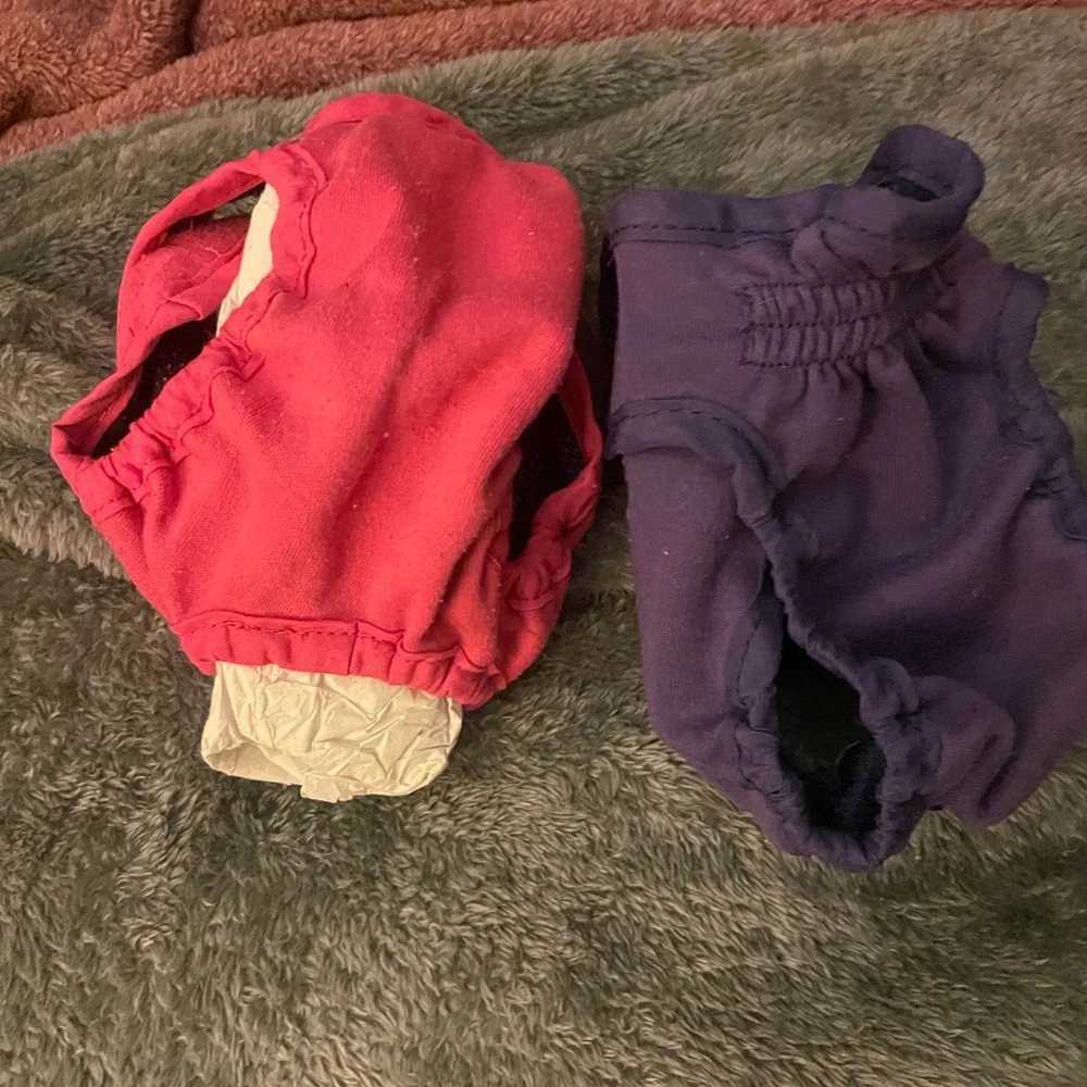 Pink and Purple Dog Diapers Sz SM- USED BUT GREAT CONDITION